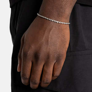 925 Sterling Silver <b>Rope</b> Chain <b>Bracelet</b> Diamond Cut Twisted <b>Rope</b> Link <b>Bracelet</b> Italian <b>Rope</b> <b>Bracelet</b> for Men Women - Product Image 3