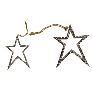 Dernière tendance de décoration d'arbre de Noël étoile design suspendu brillant de haute qualité avec décoration en métal et en feuille - Product Image 2