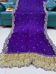 Collection Premium de Sarees en Soie Gajji avec Bandhani Original, Gota Patti et Ensemble de Blouse Brodée à la Main - Fournisseur d'Inde - Product Image 5