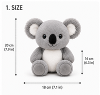 Peluche Koala Mignonne avec Rembourrage en Coton PP, Doudou Doux pour Enfants, Cadeau, Décoration de Crèche