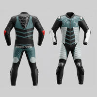 Setelan Balap Motor Profesional Anti Angin Level 2 CE, Bermotif, Unisex Dewasa, Satu Bagian, Kulit, Desain Khusus