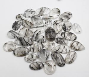 Cuarzo Rutilo Negro Natural en Cabujón, Precio al por Mayor, para Fabricación de Joyería, Gemas Sueltas de Rutilo Negro, Cristal - Product Image 2