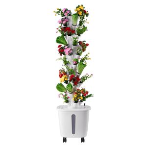 Sistema de Torre Hidropónica Vertical de 10 Niveles y 50 Cápsulas con Bomba de Agua Rodante para Jardines Domésticos - Product Image 1