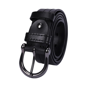 100% Genuine Men's <b>Vintage</b> brown Leather <b>Belt</b> Casual/Formal with Square Alloy Buckle and Solid Pattern - Product Image 1