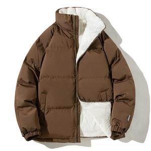 Veste d'hiver pour homme, doublée en sherpa, style puffer, surdimensionnée, fermeture éclair, col montant, rembourrée en coton, chaude - Product Image 6