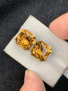 Pierre précieuse citrine naturelle, coupe rectangulaire fantaisie, pierres de collection, cristal jaune, en vrac, pour la fabrication de bijoux, pendentif, bague - Product Image 3
