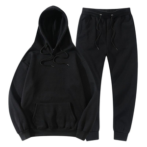 Custom Logo Blank Pullover Men Sweat Suit 100%Cotton Plain Slim Fit <b>Jogging</b> Track Suits Men Sports Active-wear Wholesale - Product Image 2