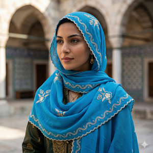 Wholesale 2026 Chiffon Hijab Shawls Women Luxury Floral Rhinestone Embroidered Soft Lightweight Breathable Autumn Wrap OEM - Product Image 4