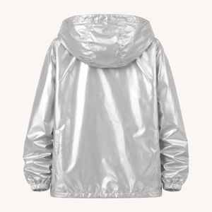 Vestes brillantes personnalisées pour homme, légères, métalliques, à manches longues, style trench, à capuche, pour soirée et discothèque - Product Image 3