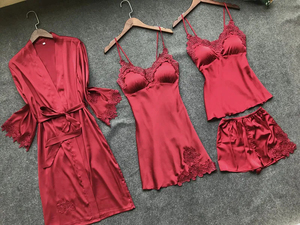 ชุดนอนซีทรูสำหรับผู้หญิง แขนเสื้อทรงทรัมเป็ตประดับขนนก ชุดนอนยาวหรูหรา ชุดนอนยั่วยวนใจ - Product Image 6