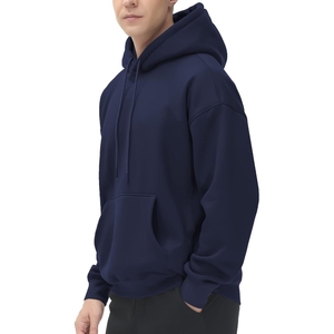 High Quality Cotton Regular Fit Winter Solid <b>Thick</b> <b>Fleece</b> Drop Shoulder Hoodie Digital Custom Men's Hoodies Manufacturer - Product Image 4