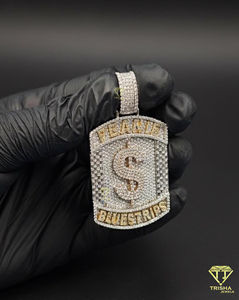 Pendentif Sac d'Argent Massif Sertie de Diamants Moissanite, Collier de Luxe Hip Hop, Bijou de Déclaration de Luxe Hip Hop - Product Image 5