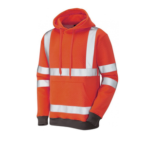 Sweat à capuche de sécurité haute visibilité en coton polaire imperméable, respirant et réfléchissant - Product Image 5