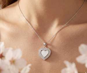 Colgante con Bisel en Forma de Corazón de 10 mm, Plata de Ley 925, Colgante en Blanco con Zirconia, para Guardar Leche Materna, Cenizas o Resina, Joyería Conmemorativa - Product Image 4