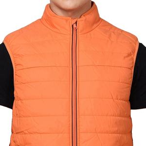 Vente en gros Service OME personnalisé Gilet bouffant matelassé orange pour hommes, nouveau design décontracté, toile à manches courtes grande taille - Product Image 5