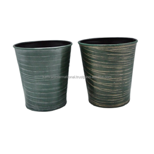 Juego de 2 piezas de macetas de diseño de Metal Vintage para restaurante, jardín, accesorios de maceta florales decorativos - Product Image 1