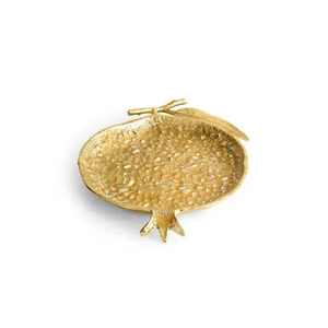 Plato de Servir de Lujo en Forma de Granada Dorada, Bandeja de Metal Texturizado para Decoración de Mesa Festiva y Decoración de Hoteles de Alta Gama - Product Image 5