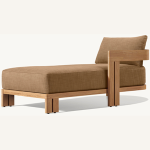 Chaise longue en teck équipée d'un matelas en mousse souple et résistant, idéale pour se détendre près de la piscine de l'hôtel - Product Image 5