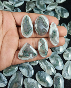 Wholesale Natural Green Moss Agate Rare Solar Quartz Smooth Loose Gemstone Cabochon for Jewelry Making Natural Solar Quartz - Product Image 6