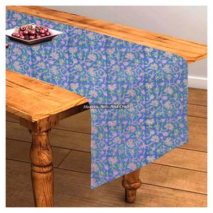 Indian Hand Block Floral Printed Multi-Color Cotton Table <b>Runner</b> Beautiful Flower Print For Wedding Events Home Decor Outdoor - Product Image 5