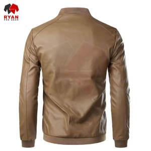 Veste en cuir pour homme avec logo personnalisé, finition premium, couleur unie, grande taille, OEM ODM, vente en gros - Product Image 6