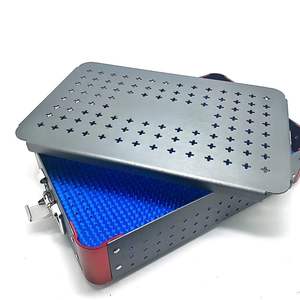 Stainless Steel Surgical Instrument Sterilization Tray Box <b>Silicone</b> <b>Mat</b> 300x195x65mm Pentax Sterilized box CE ISO approved - Product Image 1