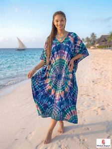 Vestido Kaftán Estampado para Mujer, Ligero y Cómodo, Ropa de Playa, Corte Holgado, Estilo Elegante, Fabricación Personalizada al por Mayor, Suministro para Exportación - Product Image 4