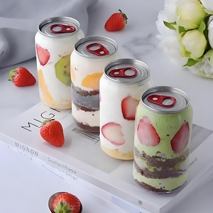 Trong suốt Pet bánh lon đầy đủ Mở Nắp Đồ uống thực phẩm cà phê soda kem có thể 250ml 330ml 375ml 500ml - Product Image 1