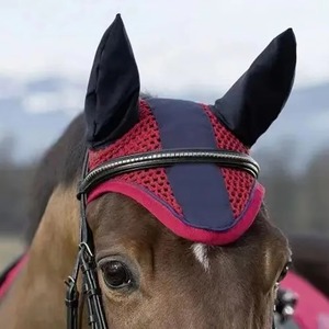 Cache-oreilles équestre le plus vendu, voile anti-mouches pour cheval avec logo personnalisé, couleur personnalisable, filet pour oreilles de cheval tricoté à la main, OEM - Product Image 5