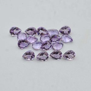 3x4mm-10x14mm Natural Rosa amatista facetada pera corte piedra preciosa Rosa De Francia amatista febrero piedra natal joyería más vendida - Product Image 1