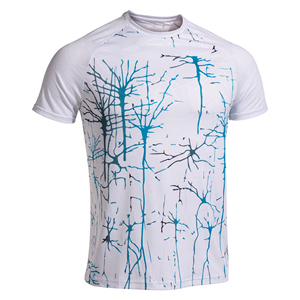 เสื้อยืดคอกลมแขนสั้นสีขาวสำหรับผู้ชาย ทรงเข้ารูป ระบายอากาศได้ดี ผลิตจากผ้าโพลีเอสเตอร์ถัก สวมใส่สบาย สีพื้น - Product Image 6
