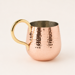 Nouvelle conception de chopes à bière Moscow Mule en cuivre pur, finition martelée artisanale, tasse en cuivre massif de qualité supérieure avec poignée en laiton - Product Image 3
