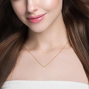 Collier pendentif en or massif avec diamant de culture taille princesse, vente en gros de diamants en moissanite, pendentif en or jaune 14K 18K pour femme - Product Image 5