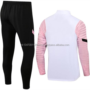 Wholesale Custom Name Sport Tracksuit Autumn Winter Football Jacket Soccer Jersey Set 100% Polyester Breathable V-neck Full - Product Image 4