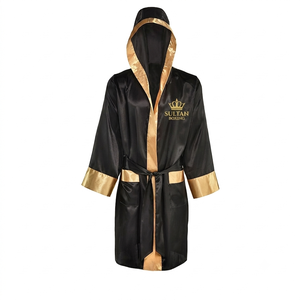 SULTAN BOXING OEM Bata de Boxeo Personalizada con Capucha |   Bata de satén de poliéster premium para caminar por el ring de boxeo |   Bata de Combate Protectora Personalizada - Product Image 5