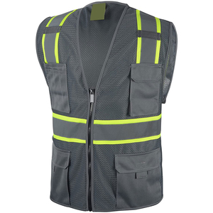 Chaleco de seguridad impermeable de alta resistencia para hombre, reflectante, de alta visibilidad, con LED intermitente, logotipo personalizable, ropa de trabajo industrial - Product Image 1