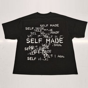 T-shirt en coton 300 GSM épais, tricoté, anti-boulochage, coupe oversize, col rond, délavé à l'acide, style streetwear hip-hop, personnalisable DTG pour homme - Product Image 6