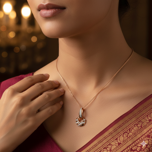 Collar con Colgante de Diamante Real en Oro Rosa de 18K - Collar con Diamante Natural Certificado por IGI para Mujer - Product Image 1