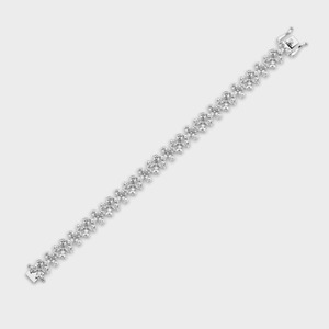 Pulsera de tenis con diamantes en forma de flor para mujer, oro de 18 quilates, joyería fina, lujosa, glamorosa, contemporánea, para boda - Product Image 3
