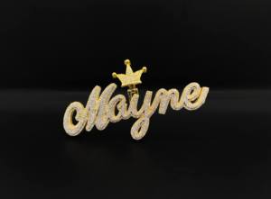 Pendentif personnalisé chrétien Hip Hop en alliage, aspect diamant CZ glacé, style Royal Titan - Product Image 2