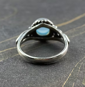 Bague en argent sterling faite à la main avec pierre précieuse naturelle de calcédoine aqua, fournisseur en gros JAIPUR SILVER - Product Image 6