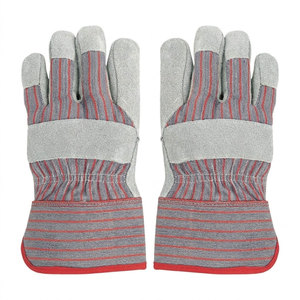 Gants de travail robustes en cuir de vachette pleine fleur, résistants à la chaleur et à l'abrasion, avec bande dorsale en tissu coton, pour travaux industriels - Product Image 3