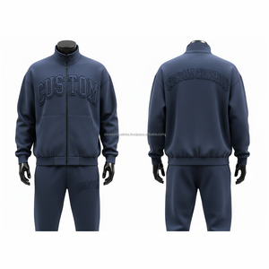 Conjunto de Chándal Personalizado con Sudadera con Cremallera Completa y Pantalones Jogger, Unisex, Informal, para Otoño, 100% Algodón, Transpirable, Corte Regular, con Estampado de Letras - Product Image 3