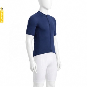 SAMAVIA-Camiseta de ciclismo de manga corta para hombre y mujer, ropa deportiva con cremallera completa, color azul marino, transpirable, de secado rápido, conjunto de uniforme - Product Image 3