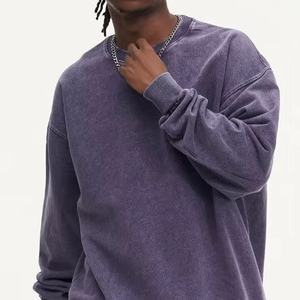 Sweatshirts Oversized Drop Shoulder Wholesale 420gsm Washed Men's Round Neck Hoodie Heavy Loose Blank Street Retro Shirts - Product Image 4