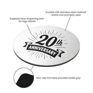 Custom Stainless Steel <b>Coasters</b> with Laser Engraved Logo Reusable & Eco-Friendly for Wholesale Promotional Corporate Gifts - Product Image 4