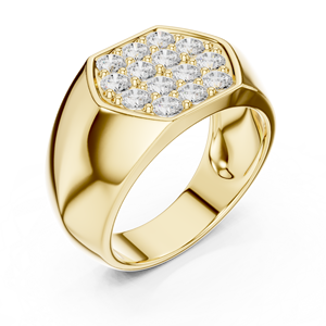 Yellow Gold Color <b>Diamond</b> <b>Ring</b> Resizable Round Cut Inspired Band Elegant Jewelry for Gift and Daily Wear - Product Image 4