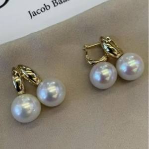 Boucles d'oreilles en perles d'édition sans défaut en argent S925, 10-11 mm, perles naturelles Edison violettes, légères, produits domestiques, cadeau - Product Image 1