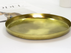 Contemporary Golden Metal Eco-Friendly <b>Tray</b> Sustainable Plate Dish Home Decor Dresser Decorative <b>Trays</b> Key Trinket <b>Candle</b> <b>tray</b> - Product Image 4