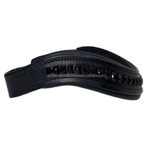 Diamante negro azabache personalizado, banda de piel auténtica con forma curvada acolchada para cejas de caballo, banda resistente y brillante - Product Image 1